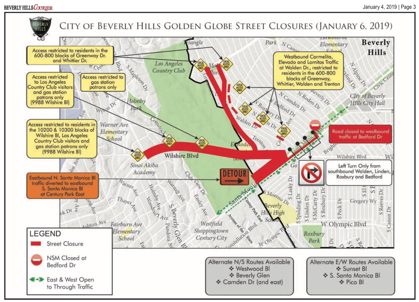 Golden Globes:  Street Closures to affect traffic