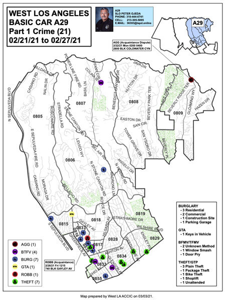 LAPD Crime Report 02/21/21 to 02/27/21 – next C-PAB meeting 3/17/21