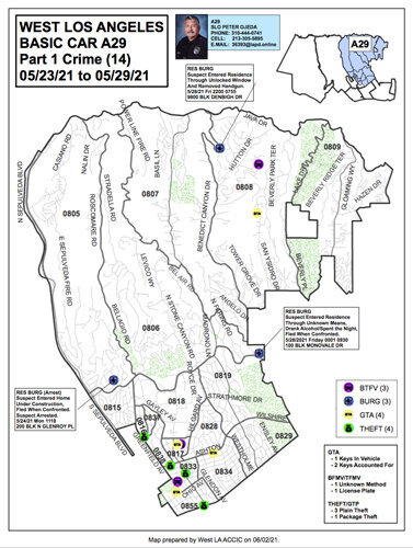 West LA LAPD Crime Report 5/23/21 to 5/29/21