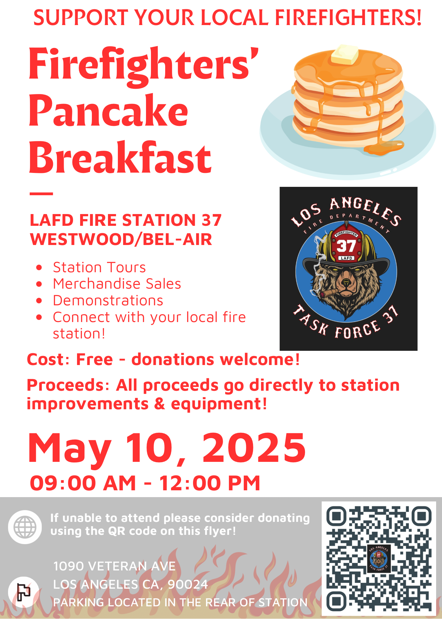 FIRST ANNUAL PANCAKE BREAKFAST – LAFD STATION 37 – May 10