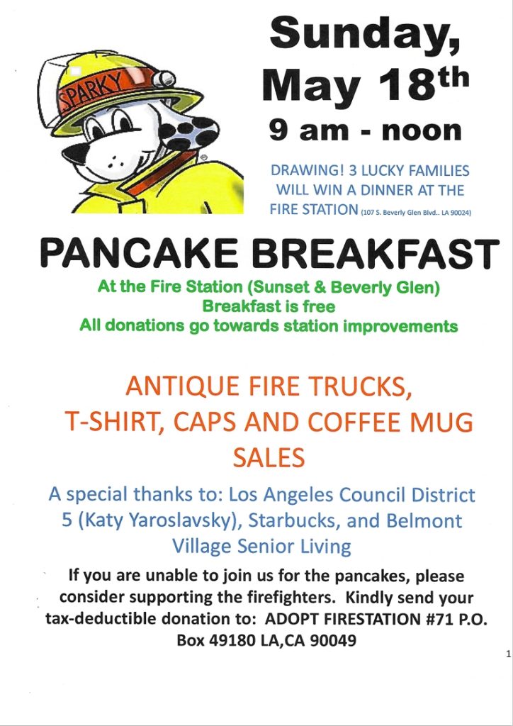 FIRE STATION 71 PANCAKE BREAKFAST – May 18
