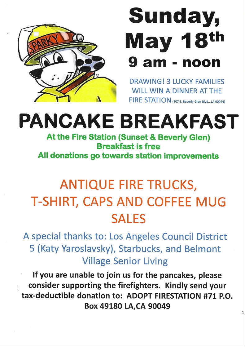 FIRE STATION 71 PANCAKE BREAKFAST – May 18